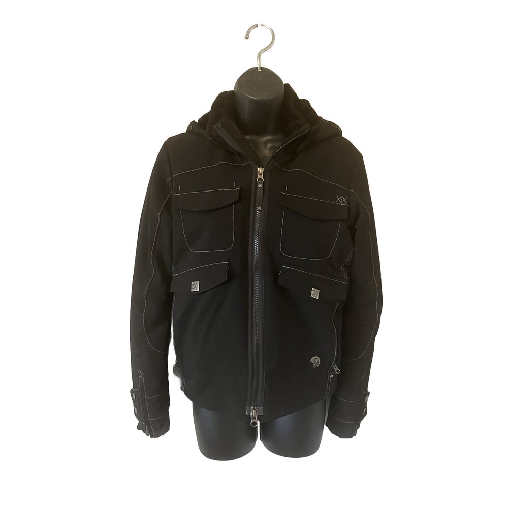 Mountain Hardwear Moto Style Coat Hooded  Women's Size Small Black Full Zip